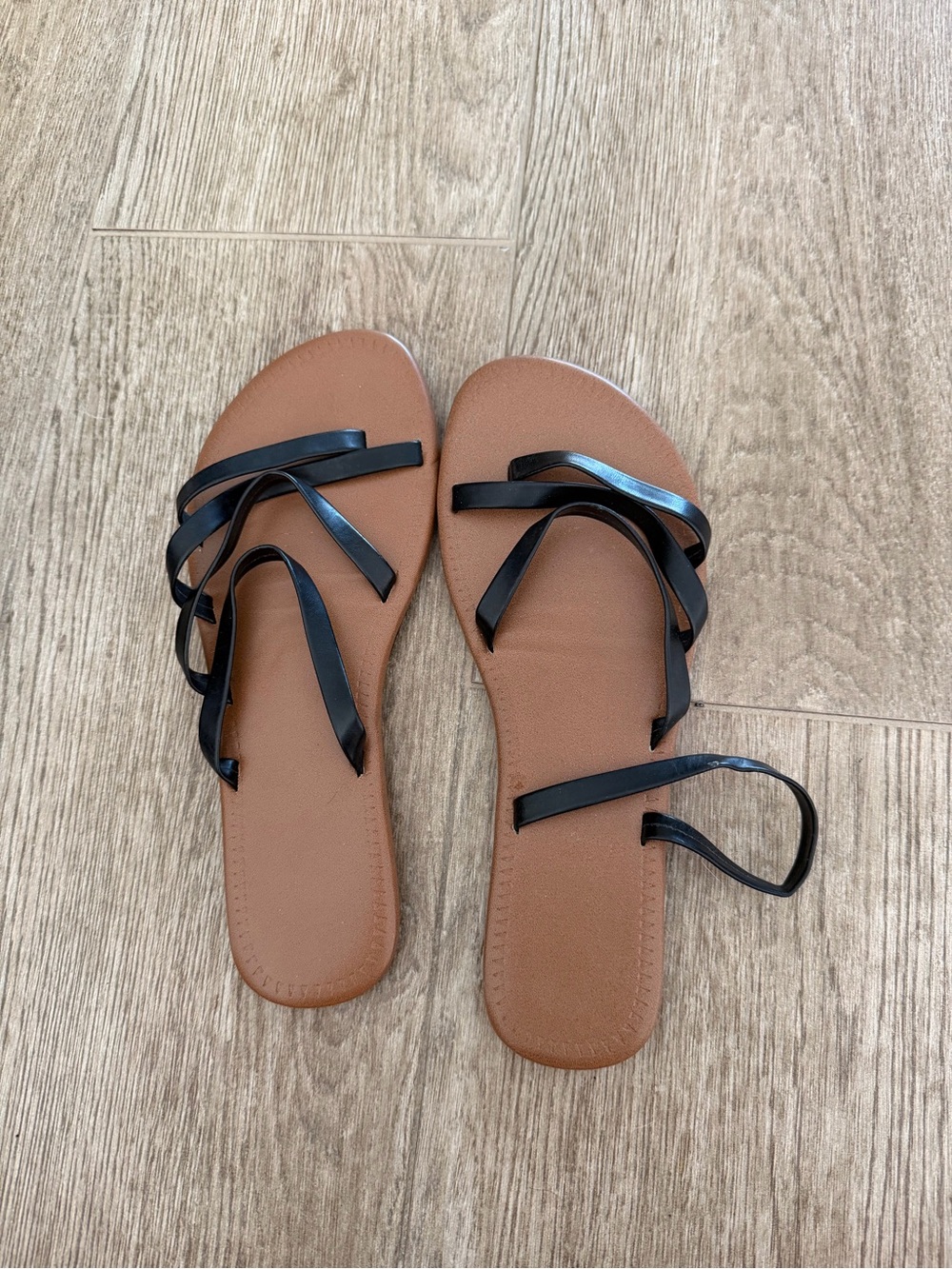 Brown & Black Strappy Flat Sandals for Women